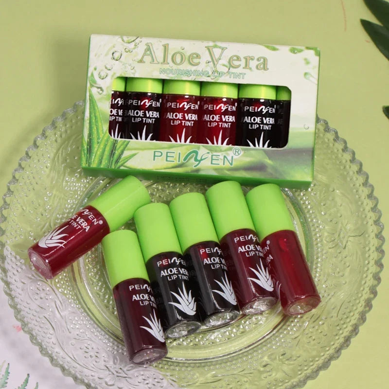 6-Pack Aloe Vera Tinted Lip Oil Set – Hydrating Lip Glaze