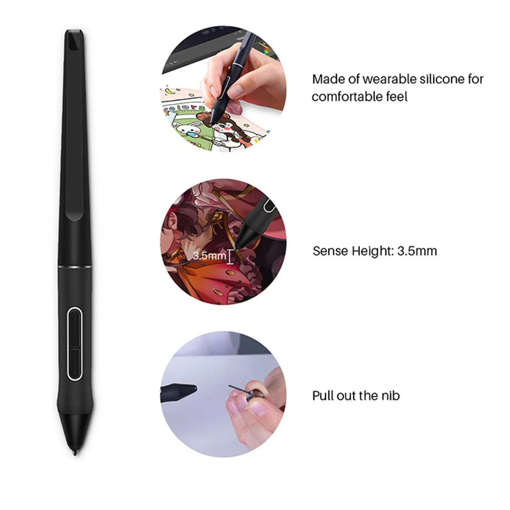 PW517 Battery-Free Stylus Pen 8192 Pressure – 10 Nibs for Huion