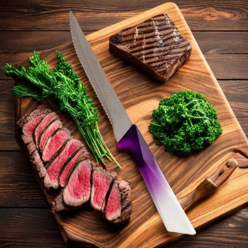 Steak Knife Set 4/6/8 Pcs – Gradient Handle Serrated Steel