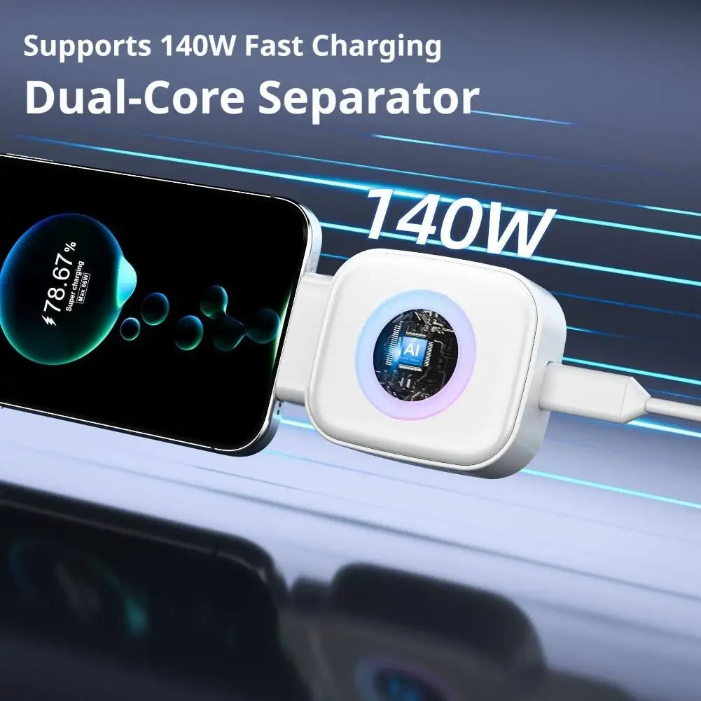 140W USB-C Fast Charger – Auto Cut-Off & Overcharge Protection