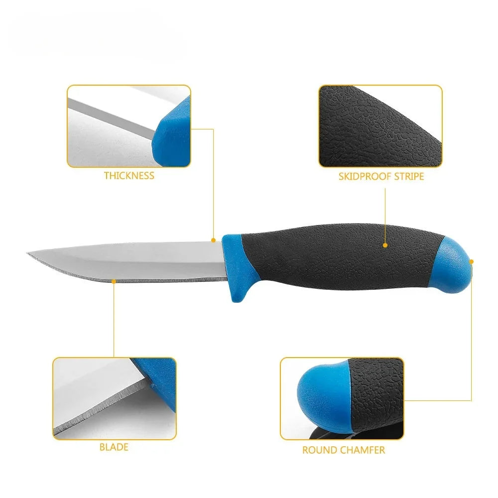 Stainless Steel Fillet Knife – Mirror Finish, Rubber Handle & Sheath