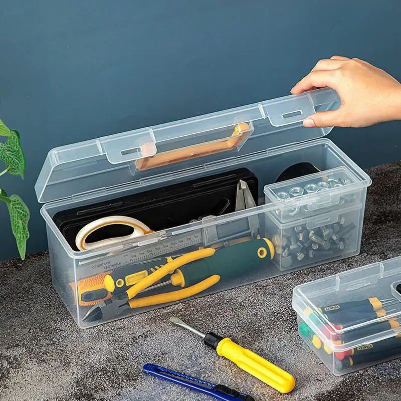 Transparent Portable Toolbox – Large Capacity Hardware Organizer