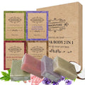 4-Piece Coconut Oil Lavender Rose Soap Gift Set | Face & Hand