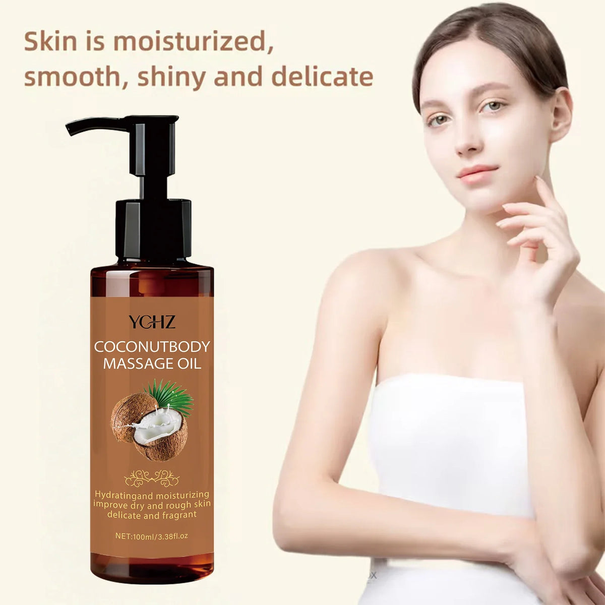 YCHZ Coconut Massage Oil – Hydrating Body, Face & Hair | 100ml