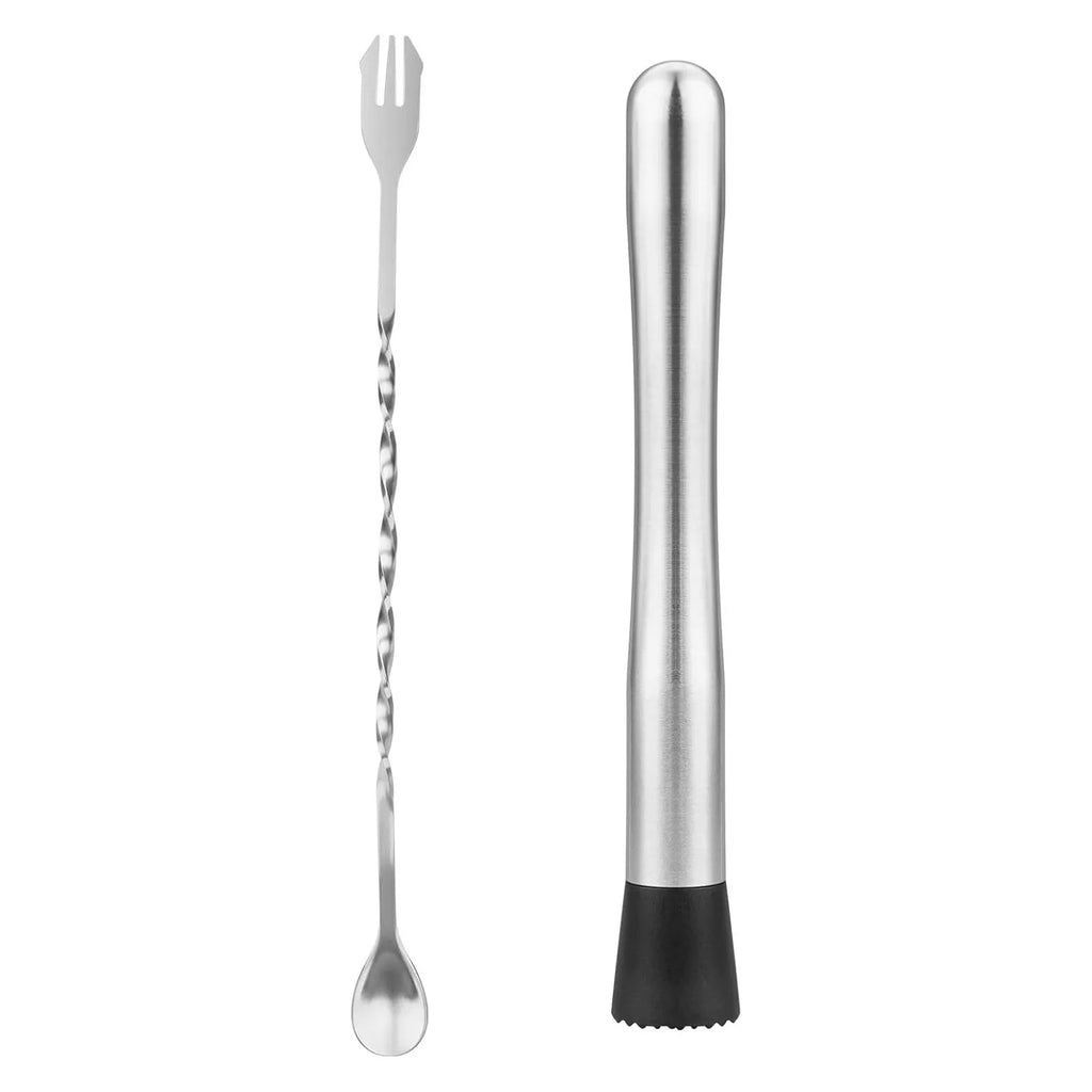 Cocktail Shaker Set with Muddler, Ice Breaker & Bar Spoon