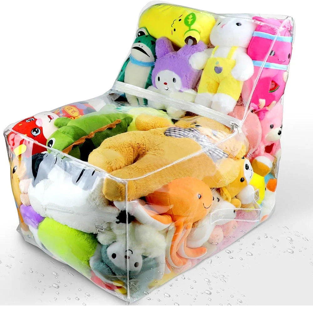 Kids Storage Stool Chair 2in1 Thickened PVC Toy Organizer Bag
