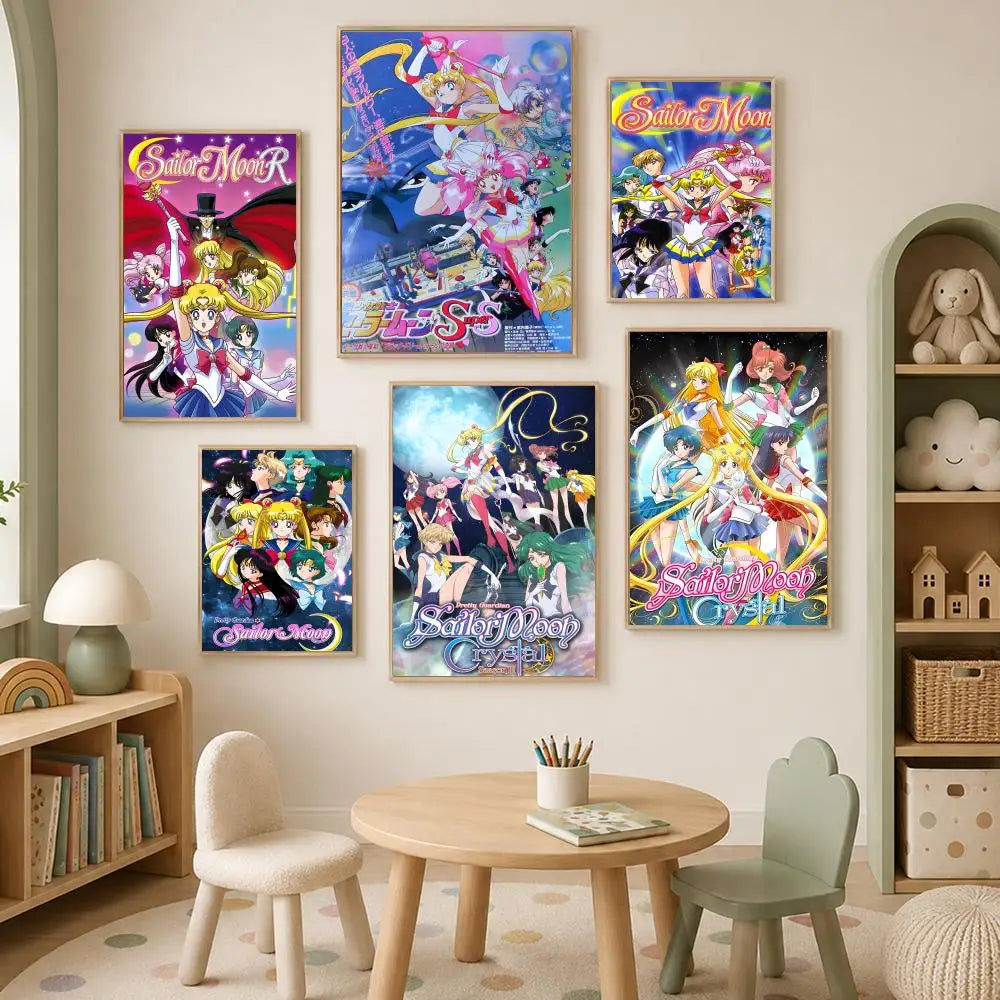 Sailor Moon Self-Stick HD Wall Poster – Waterproof Anime Décor