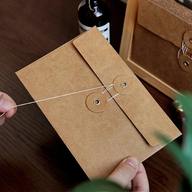 20 Retro Brown Kraft Paper Envelopes – Vintage Style Pack