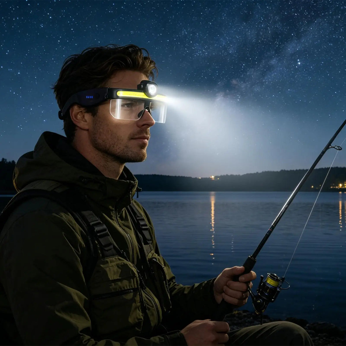 Rechargeable LED Safety Glasses – Hands-Free Head Flashlight