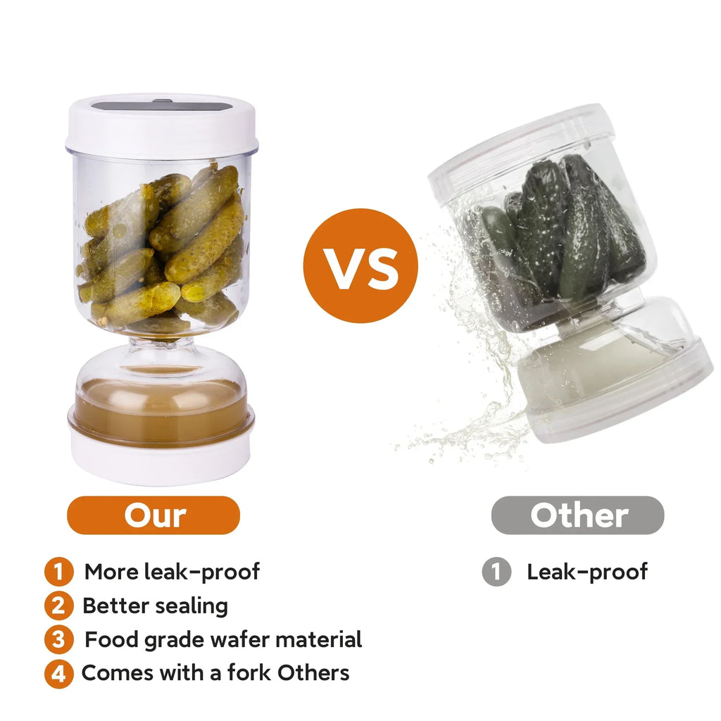 Kimchi & Pickle Strainer Jar – Dry Wet Separation Storage