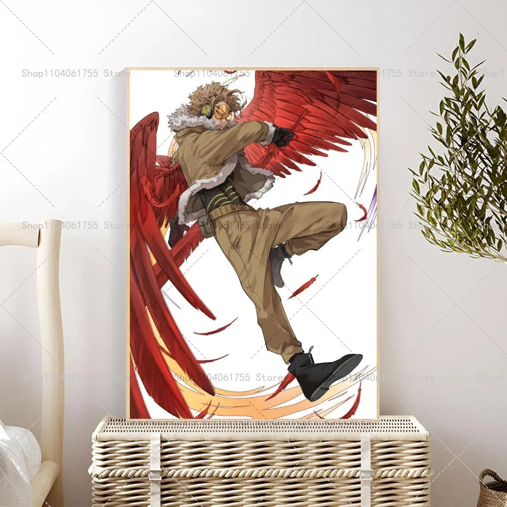 My Hero Academia Hawks Anime Poster – Self-Adhesive Wall Art