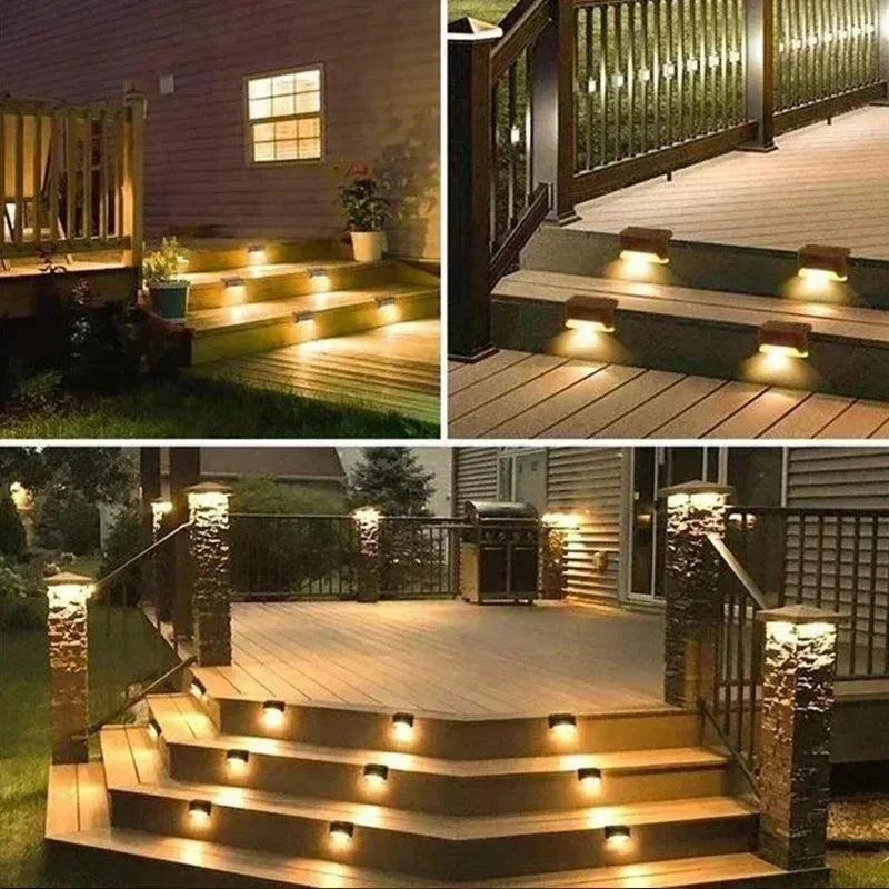 Solar Deck Lights Outdoor IP66 Waterproof LED Step & Stair Lamps