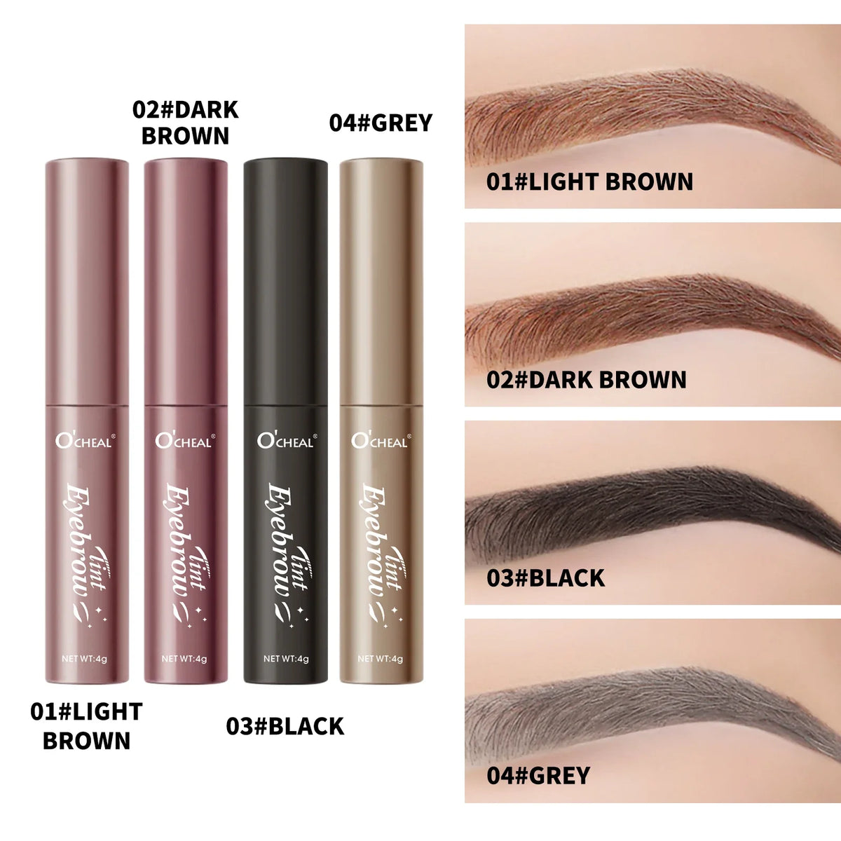 O'Cheal Eyebrow Gel – 4 Colors, Waterproof, Long-Lasting