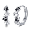 Huitan Pet Paw Hoop Earrings – Cat & Dog Footprint Design