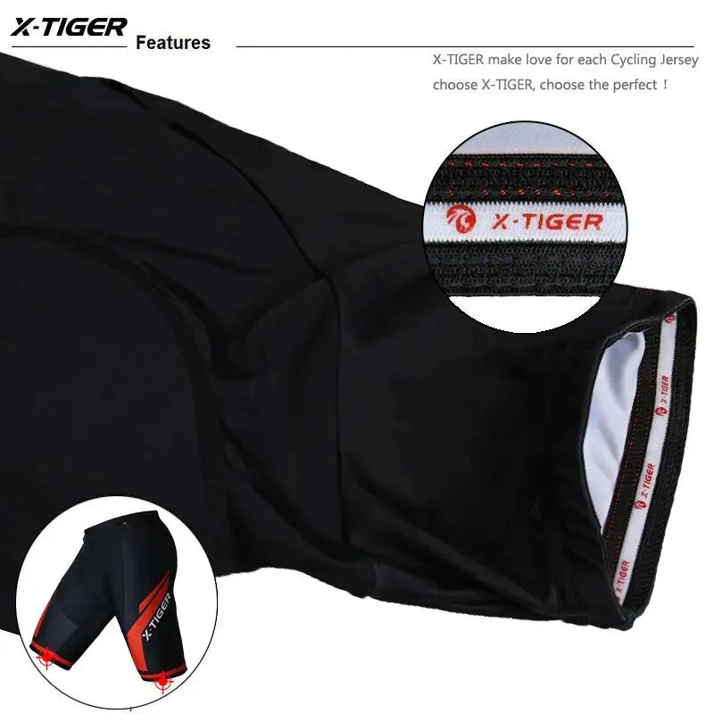 X-TIGER Men's Gel Pad Cycling Shorts | MTB & Road Bike
