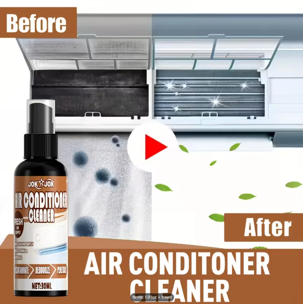 AC Cleaner Spray with Towel – Air Conditioner Odor Eliminator
