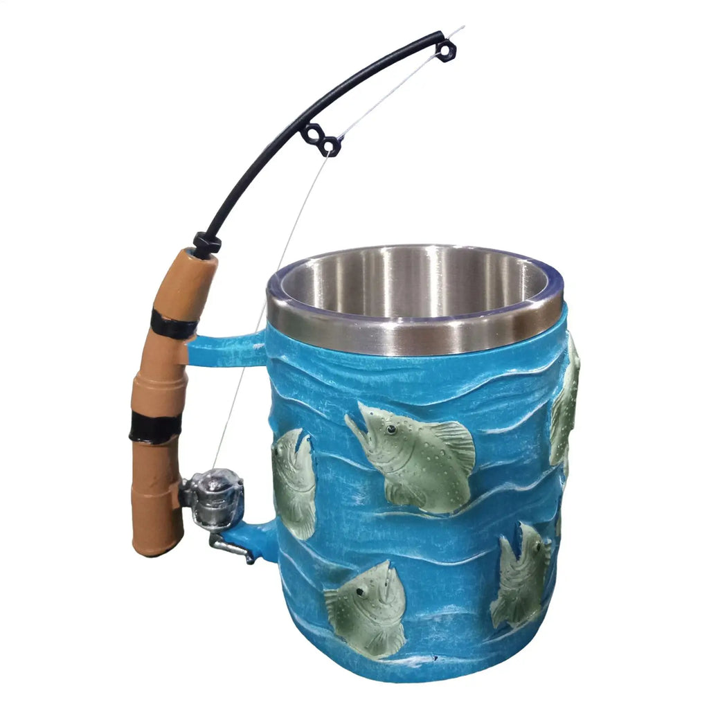 Coffee Mug Resin Cold Beverage Water Cup Fishing Theme Decor
