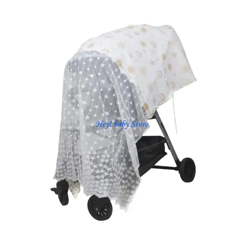 Baby Stroller Canopy Sunshade & Fly Net | Full Coverage 135x120cm