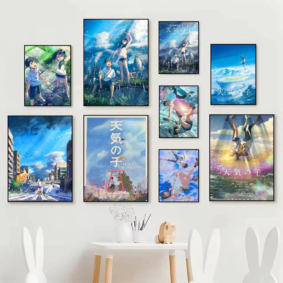 Weathering With You HD Wall Poster – Self-Adhesive Waterproof