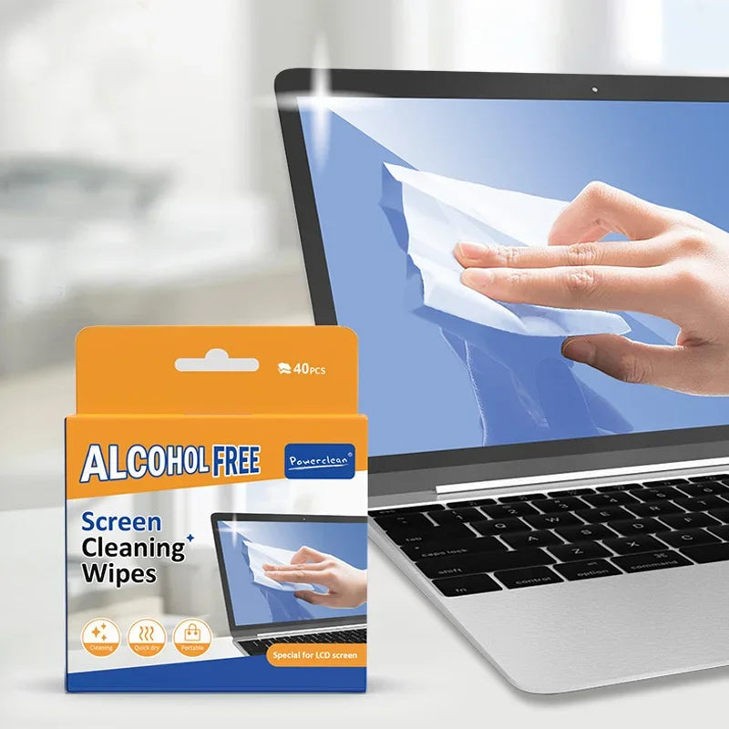 40-Pack Dry & Wet Screen Cleaning Wipes – Phones, Laptops, TVs