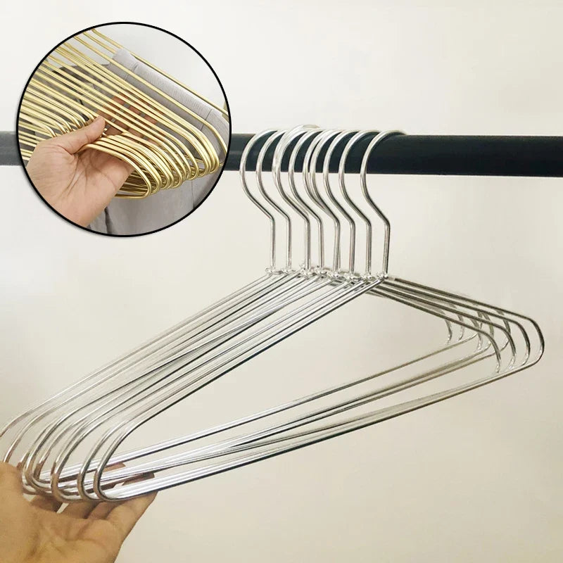 10-Pack Aluminum Alloy Clothes Hangers – Silver & Gold