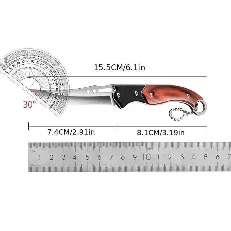 Portable Pocket Folding Knife – Stainless Steel Keychain EDC