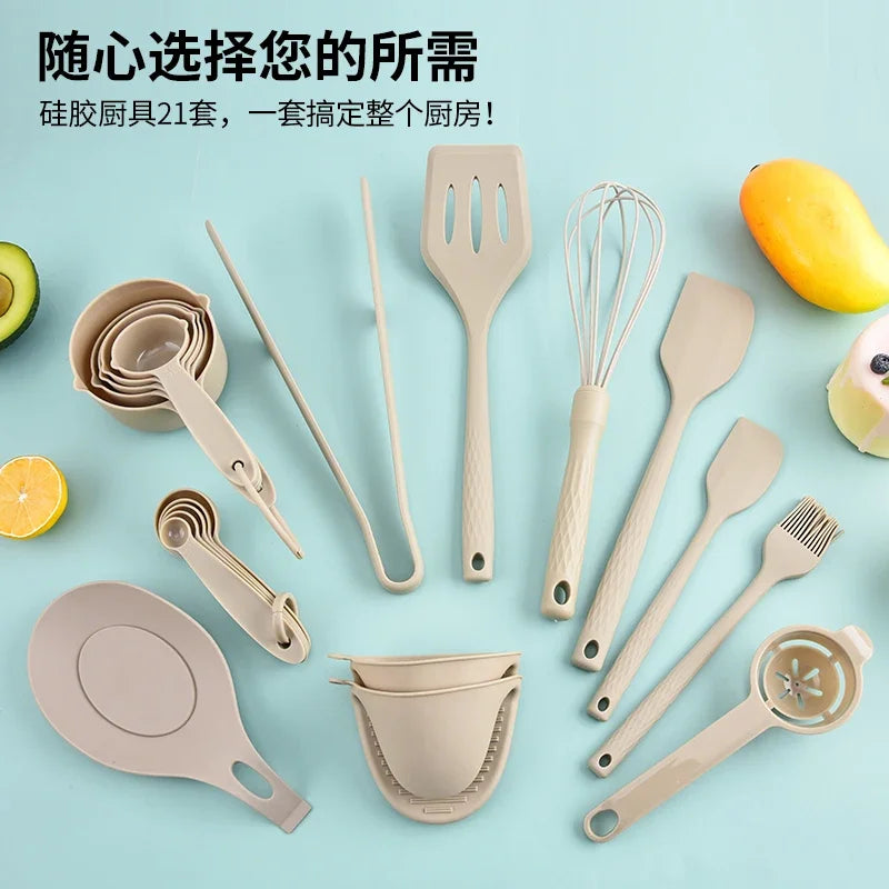 21-Piece Silicone Kitchen Baking & Cooking Tool Set