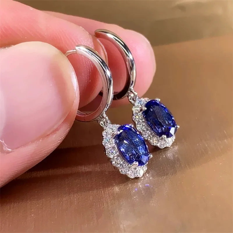 Huitan Cubic Zirconia Drop Earrings – Geometric Fashion Jewelry