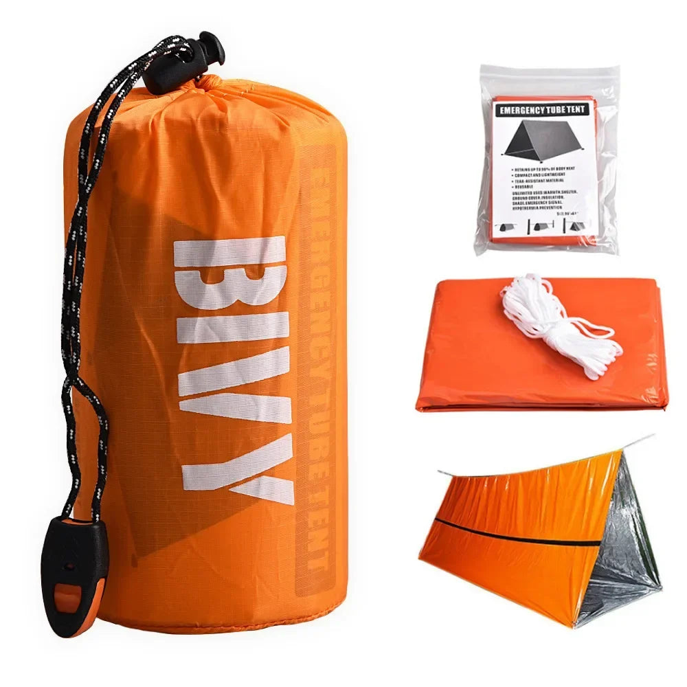 2-Person Emergency Survival Shelter Kit | Bivy Tent & Thermal Blanket