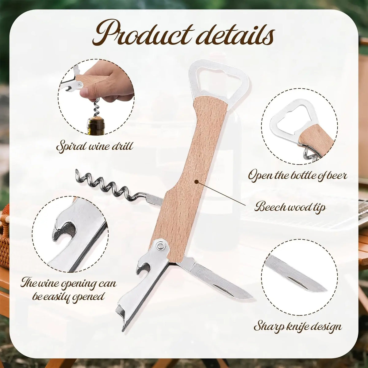 Wooden Wine Bottle Opener Groomsmen Wedding Party Gifts 1 Corkscrew