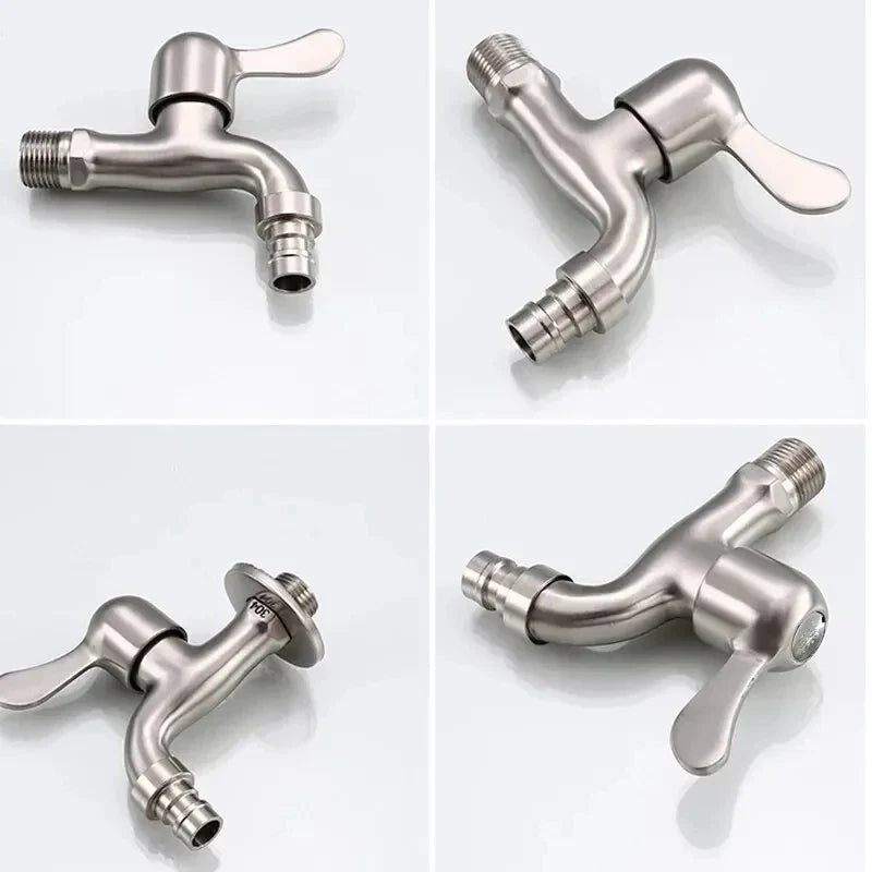 304 Stainless Steel Wall Mount Single Cold Faucet | Matte Finish