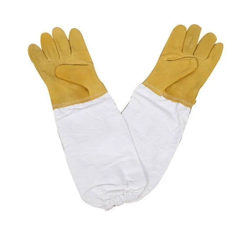 Beekeeper Protective Gloves Anti Bee Breathable Goatskin Yellow