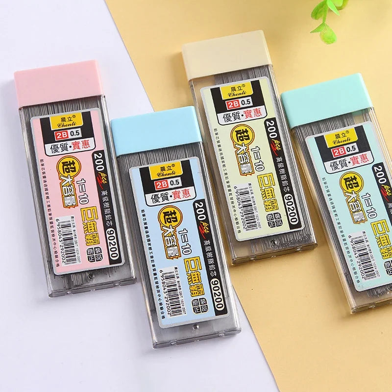 200-Pack Mechanical Pencil Lead Refills 0.5mm & 0.7mm 2B