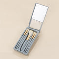 5-Piece Foldable Travel Makeup Brush Set with Mirror
