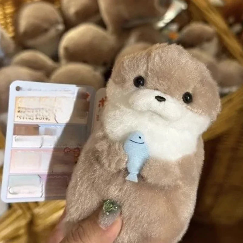 Cute Otter Plush Keychain – Kawaii Bag Charm Pendant Gift