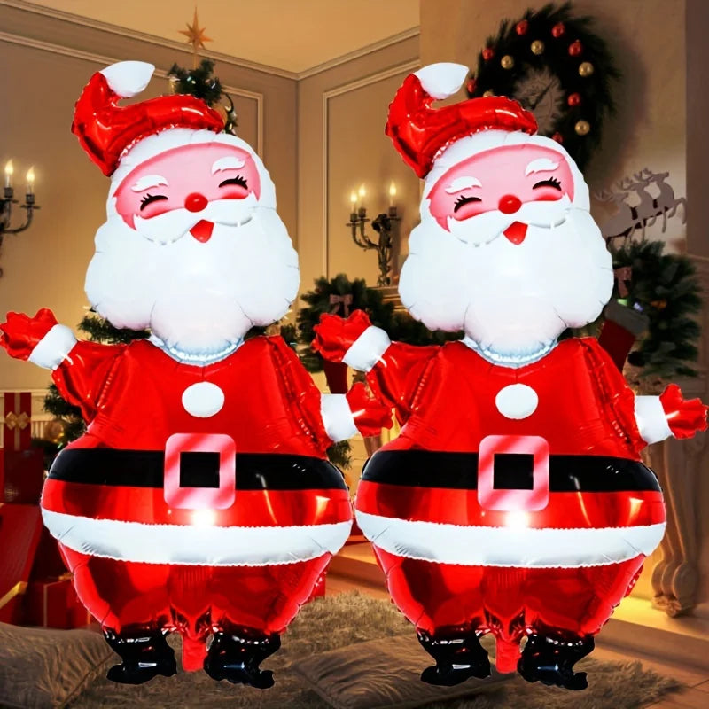 1 Large Christmas Balloons Santa Claus Snowman Elk Stocking Foil