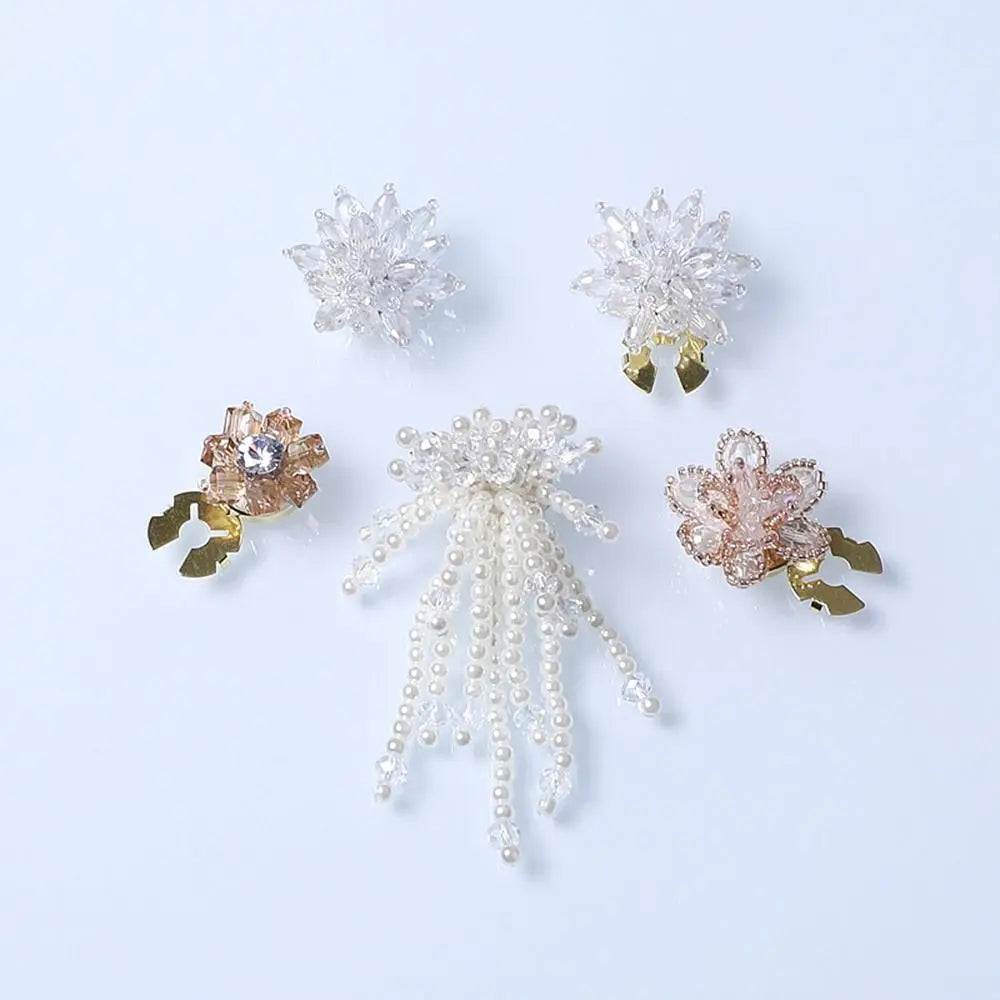 Pearl Button Covers – Alloy Rhinestone Flower DIY Shirt Decor
