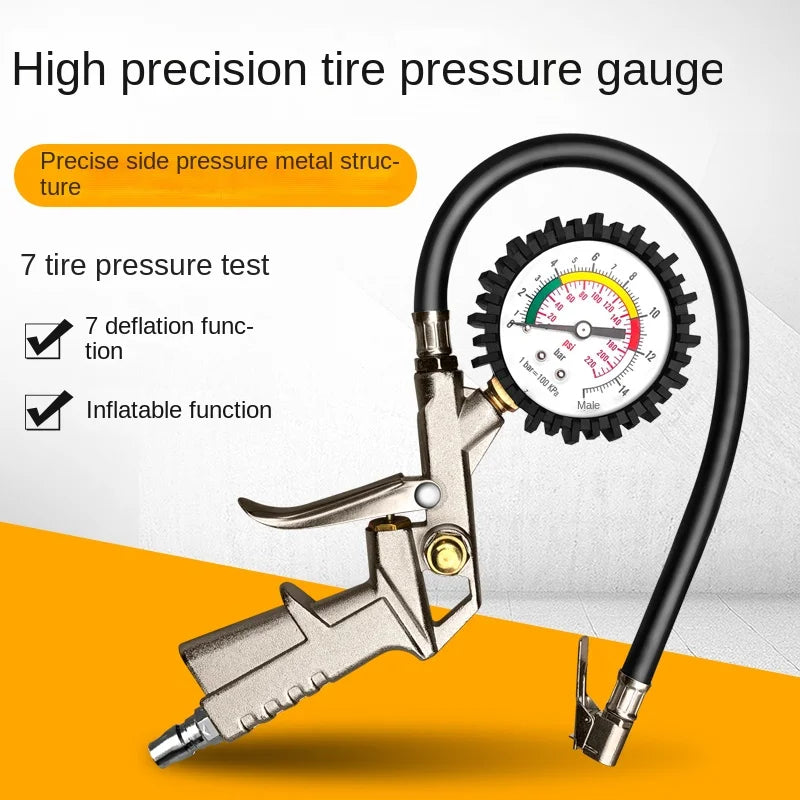 220PSI Tire Pressure Gauge & Inflator – Car & Motorcycle