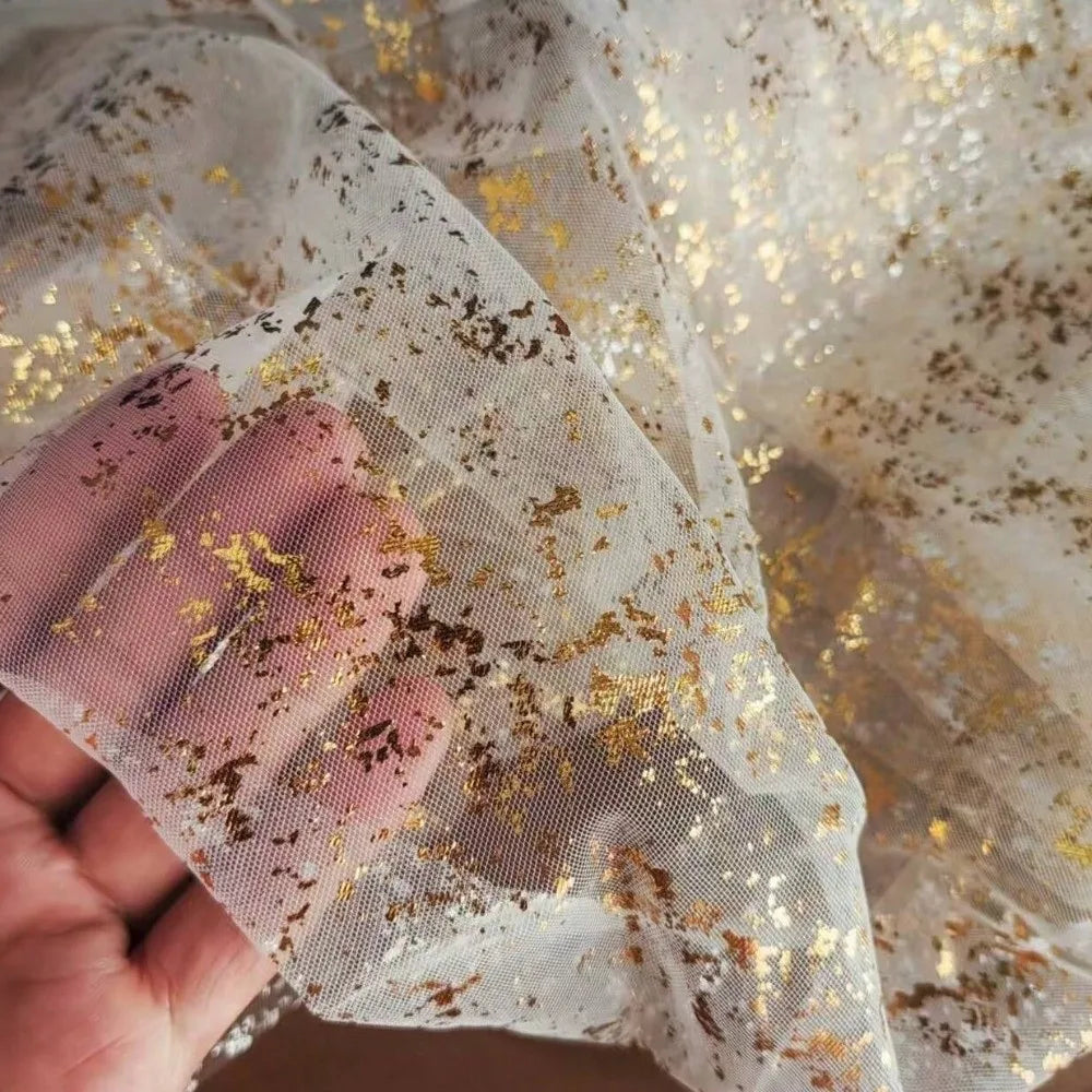 Gold Sequin Glitter Table Runner – Elegant Sheer Tablecloth