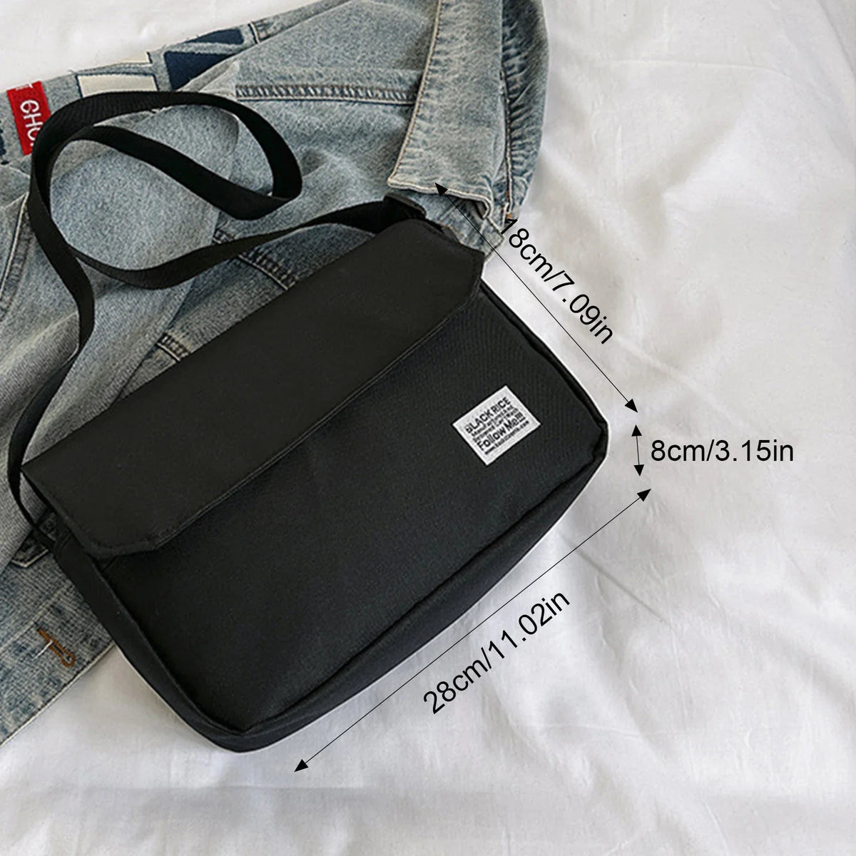 Large Nylon Crossbody Bag – Unisex Travel & Everyday Shoulder Bag