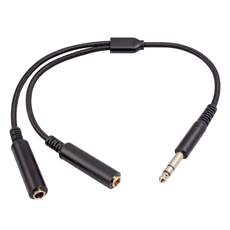 Dual Female Audio Cable Y Splitter 1 Male 2 Earphone Headset