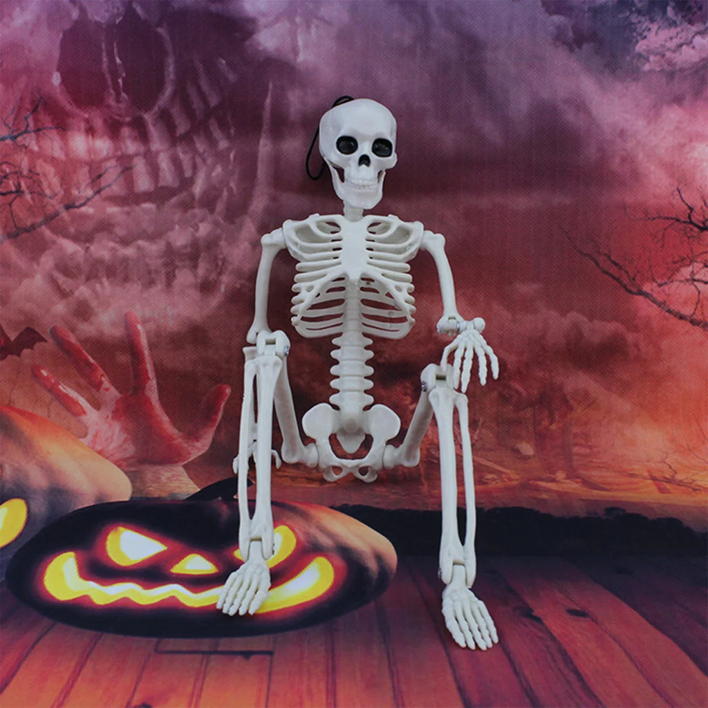 40cm Posable Halloween Skeleton Decor with Movable Joints