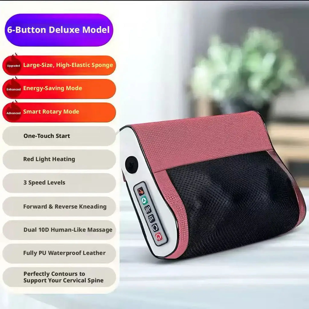 Multifunctional Kneading Massage Pillow – Neck, Back & Waist