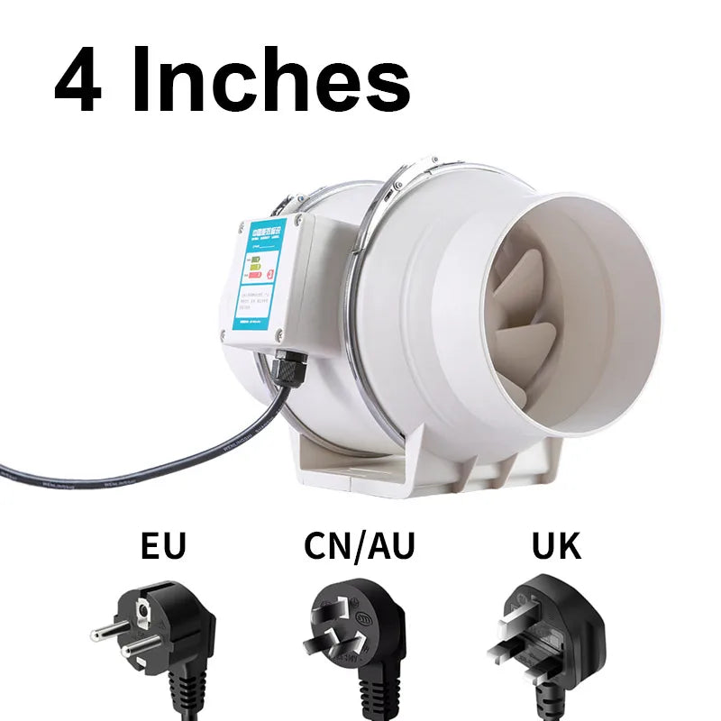 220V 4/5" Inline Duct Exhaust Fan – Kitchen & Bathroom Ventilator