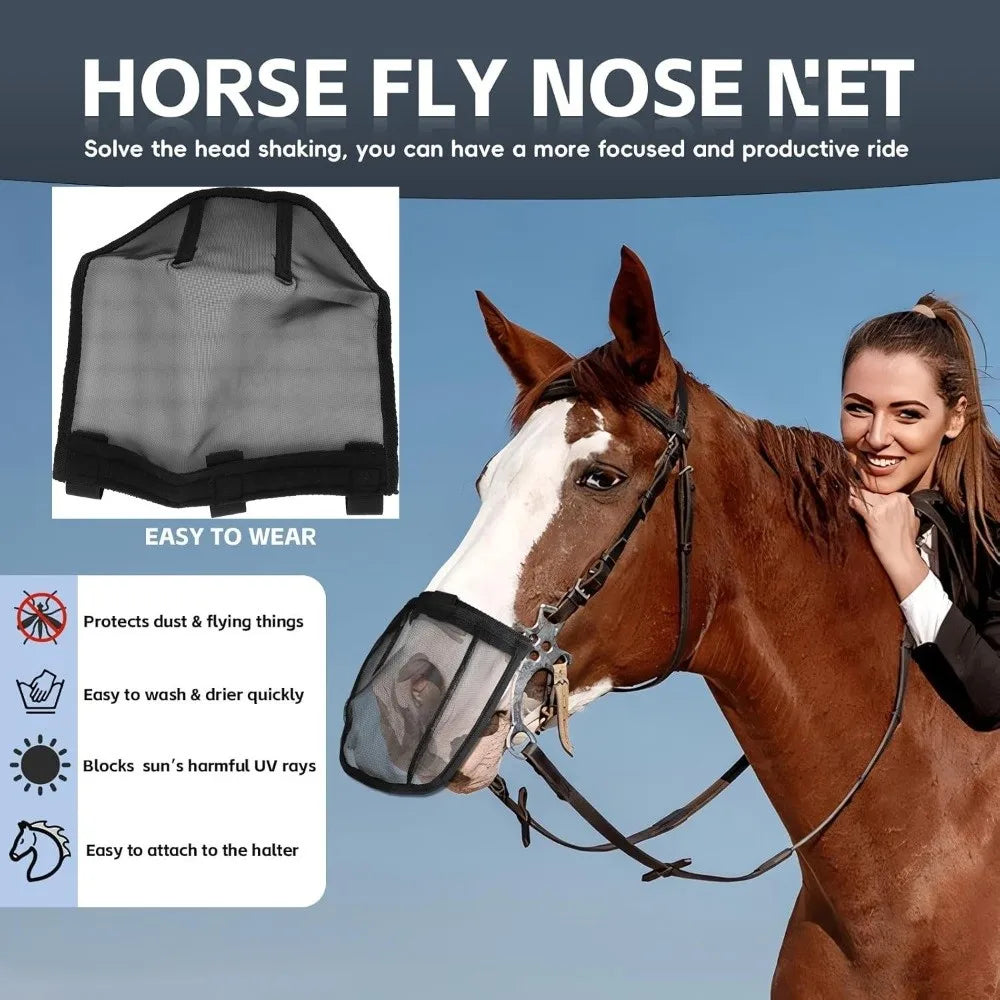 Horse Fly Mask with Tassels & UV Protection – Fine Mesh