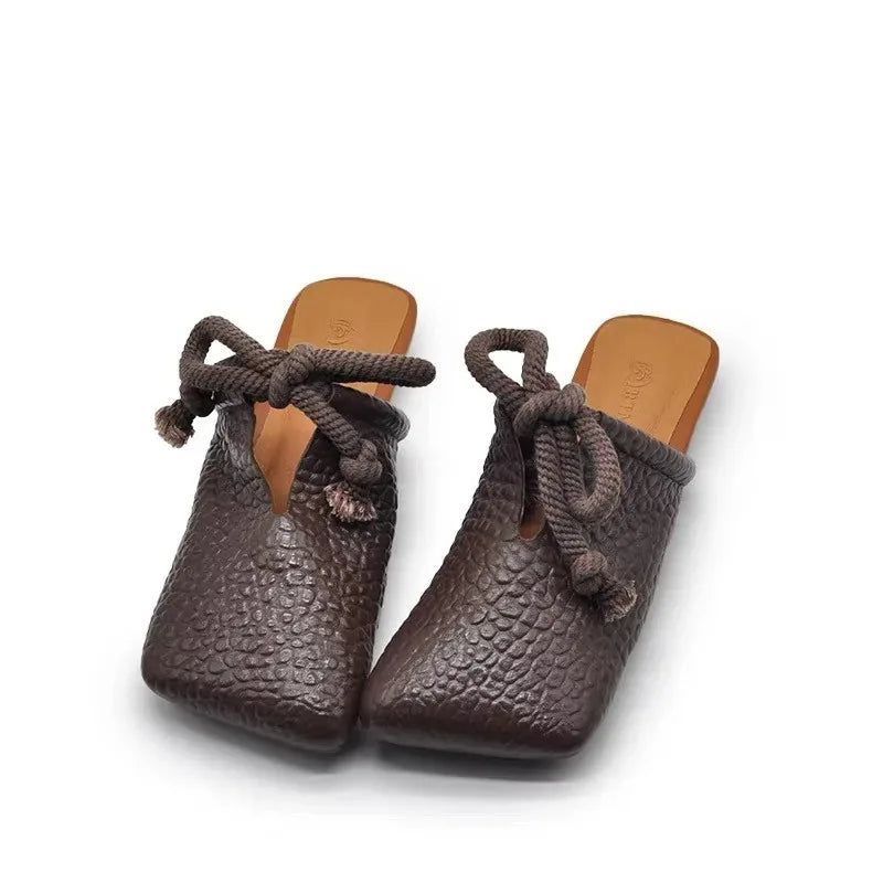 Women's Square Toe Block Heel Sandals – Summer Slip-On