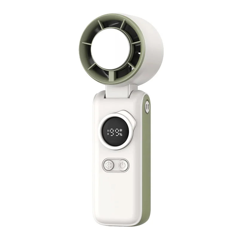 USB Handheld Turbo Fan | Digital Display, High-Speed Portable