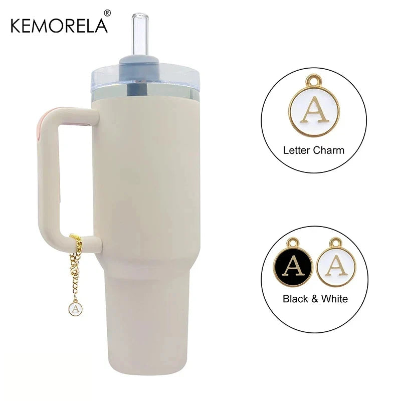 A–Z Gold Letter Charm for Tumblers 20 30 40 oz | 2-Pack