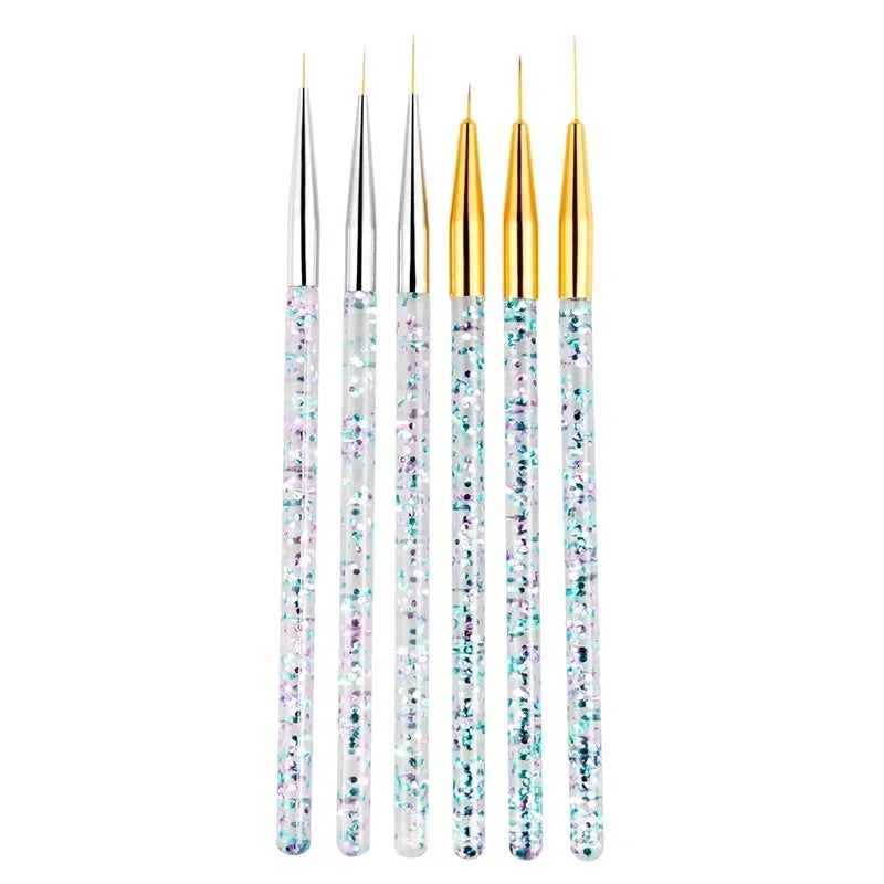 3Pcs Ultra-Thin Nail Art Liner Brush Set | Stripe & UV Gel