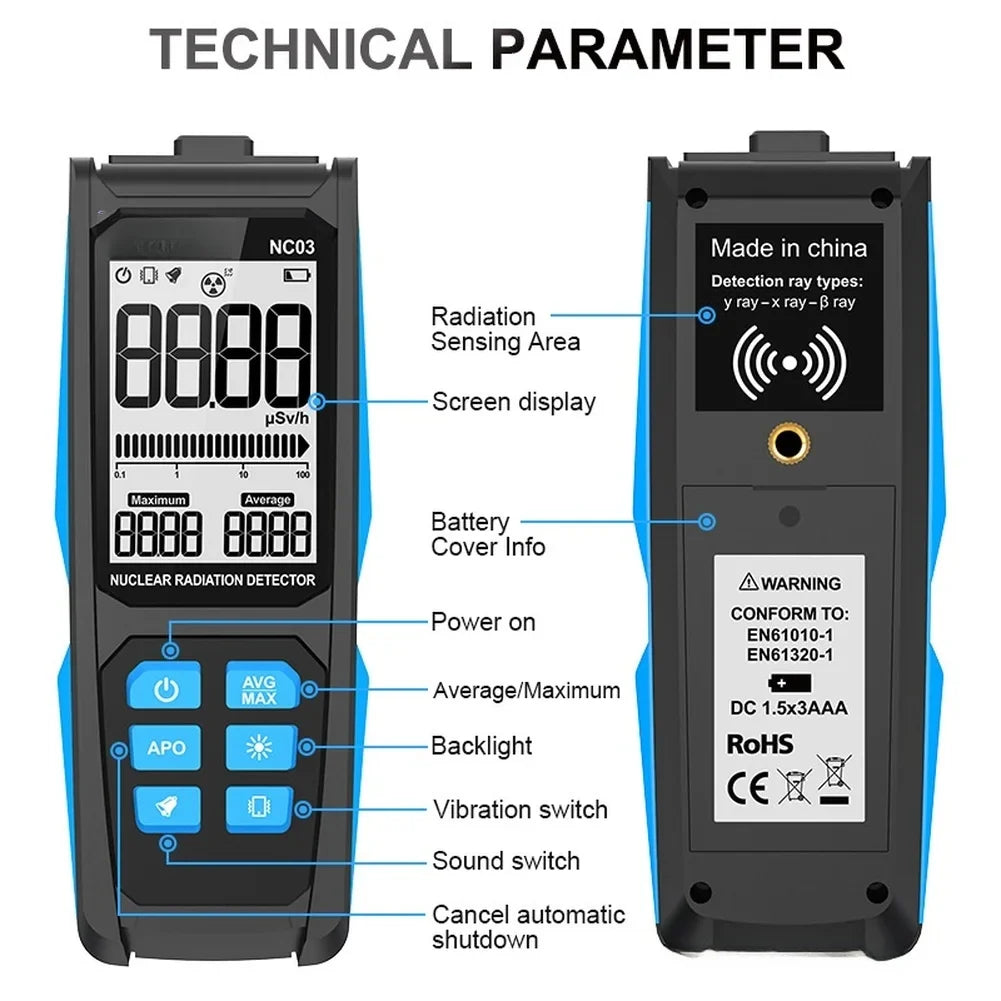 NC03 Digital Radiation Detector – EMF & X-Ray Tester